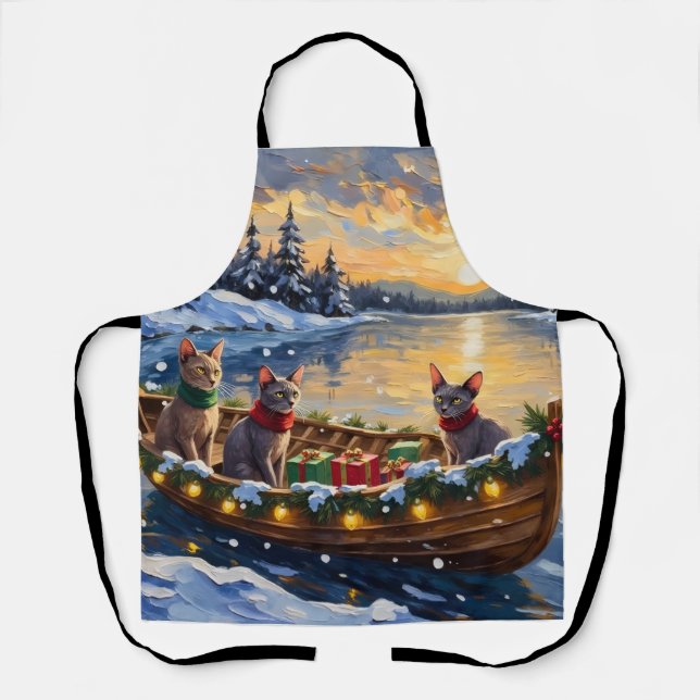 Tablier Sphynx Cat Christmas Boat Holiday (Recto)