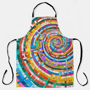 Tablier Spirale en mosaïque colorée