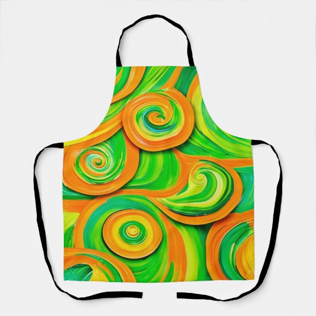 Tablier Spirale verte et orange (Recto)