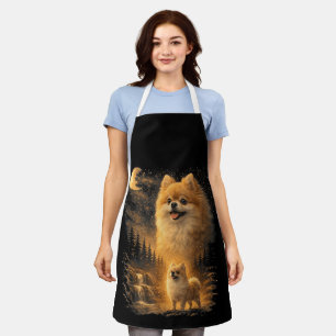 Tablier Spitz Nain Hurleur à la Lune – Chien Drôle Vintage