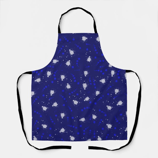 Tablier Splat motif adolescent bleu et blanc amusant (Recto)