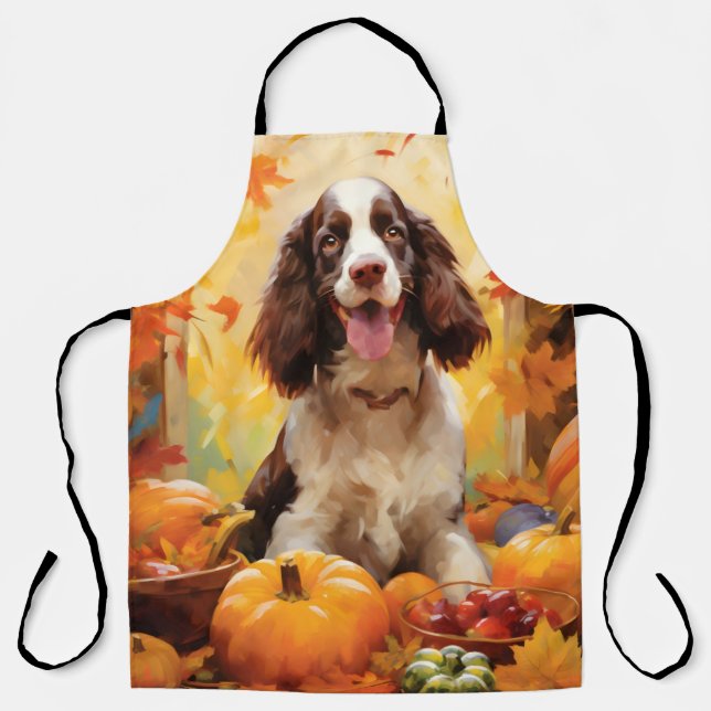Tablier Springer Spaniel Automne Thanksgiving (Recto)