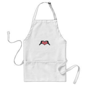 Tablier Squelette Coeur main signe Valentines Jour Classiq
