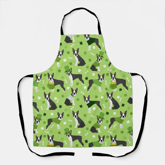 Tablier St. Patrick's Day Boston Terrier (Recto)