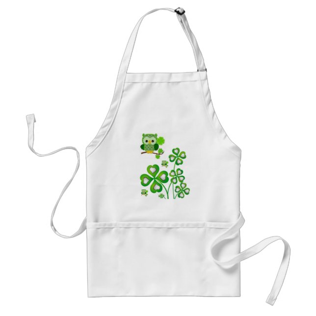 Tablier St. Patrick's Day Kitchen Apron Owl (Devant)