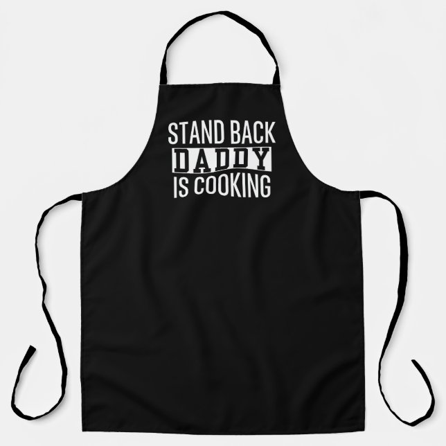 Tablier Stand Back Papa Est Cuisine Drôle (Recto)