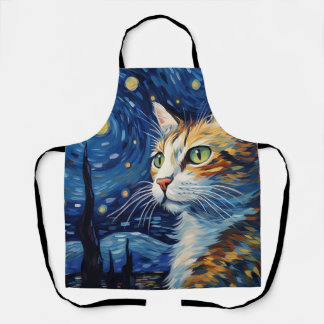 Tablier Starry Night Cat