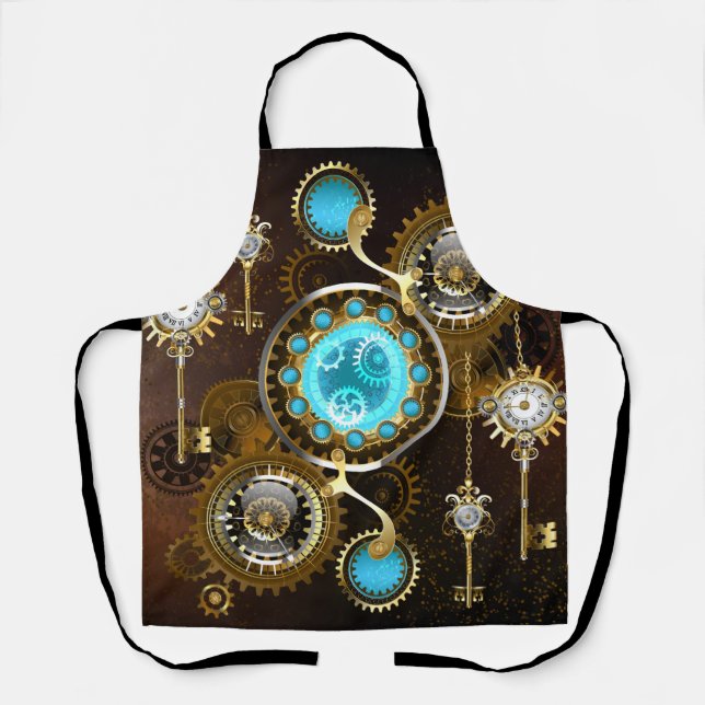Tablier Steampunk Arrière - plan rouillé avec des lentille (Recto)