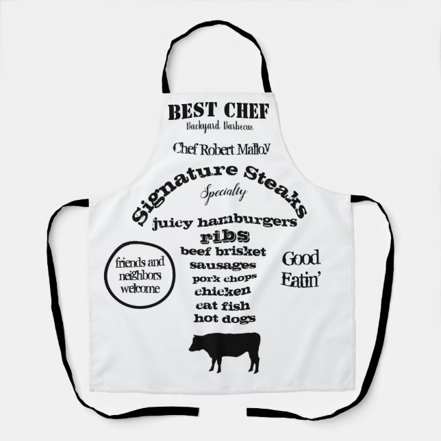 Tablier Steer Silhouette Black Meilleur Chef Barbecue (Recto)