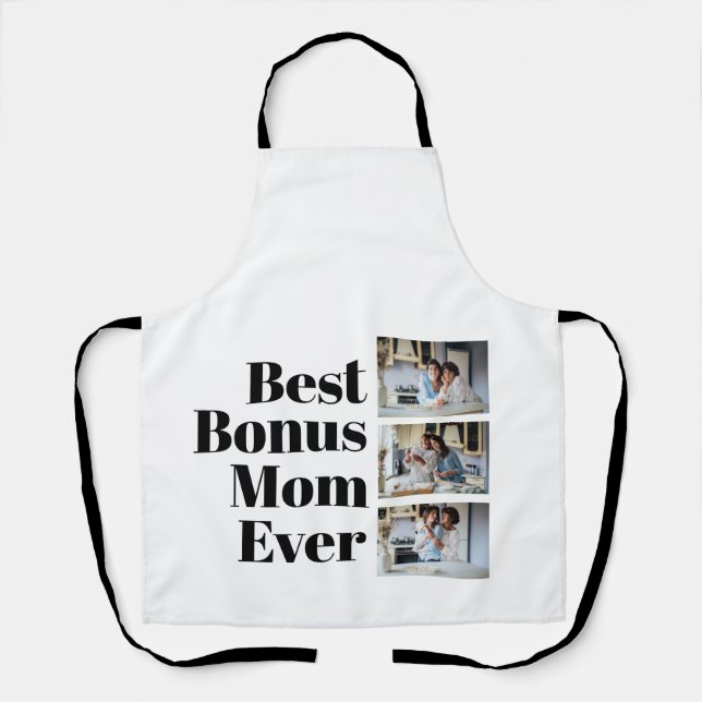 Tablier StepMom cadeau Best Bonus Mom 3 Photo Collage (Recto)