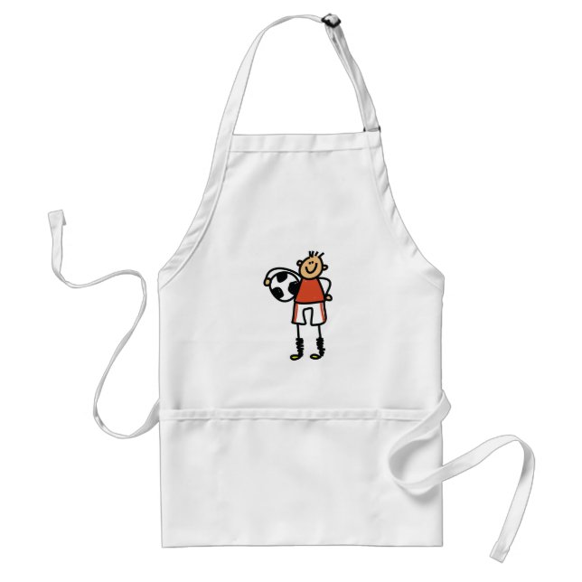 Tablier Stick Figure Soccer Boy Football Player (Devant)