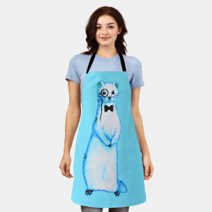 Tablier Stoat blanc Ermine Cute Ferret Lover Art