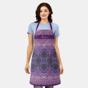 Tablier Style Boho pourpre