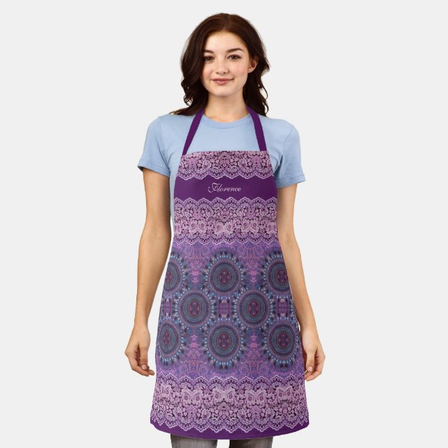 Tablier Style Boho pourpre (Porté)