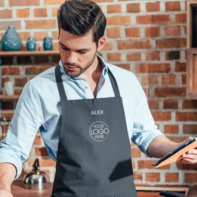 Tablier Style Chic Navy Blue Company Logo Protection (Créateur téléchargé)