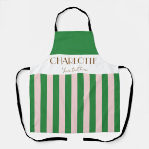 Tablier Style Colorful Chic Stripes vives modèle vert