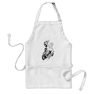 Tablier Style comique - volant, noir et blanc