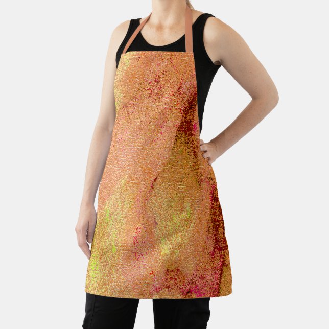 Tablier Style cuir ridé avec peinture usée, saumon (Insitu)