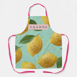 Tablier Style de citron pailleté pastel personnalisé
