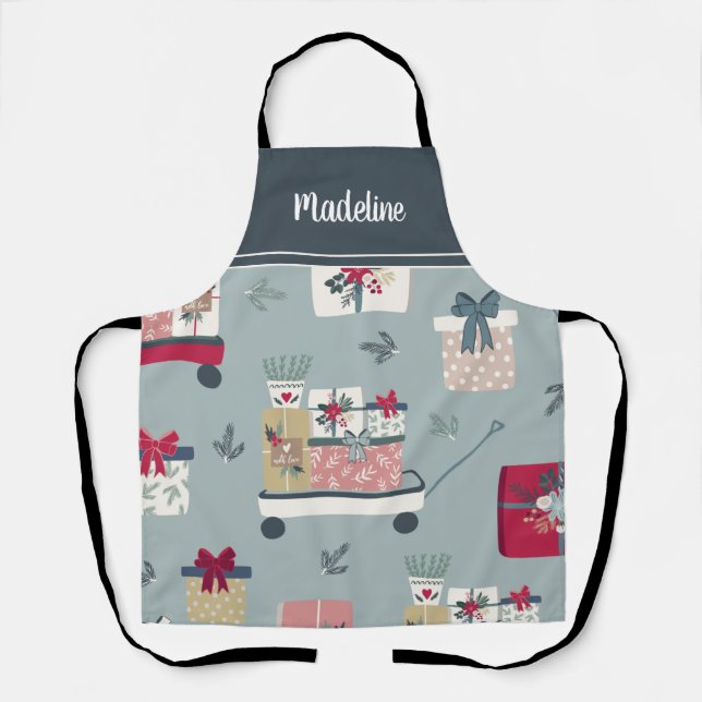 Tablier Style de Noël de la belle campagne Personnalisé (Recto)