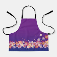 Style Kimono en fleurs sakura mélangées bleu et vi