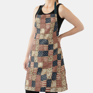 Tablier Style Patchwork Américain Rustique