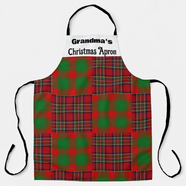 Tablier Style Tartan Plaid Rustique Classique Design Noël (Recto)