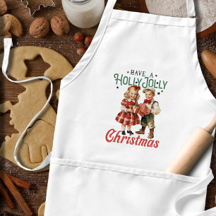 Tablier Style vintage Noël Enfants Holly Jolly