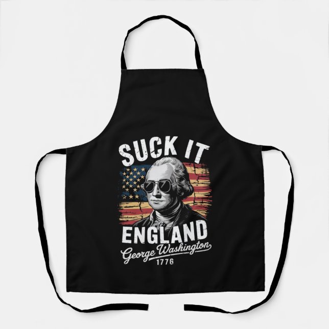 Tablier Suck It England 4 juillet George Washington 1776 (Recto)