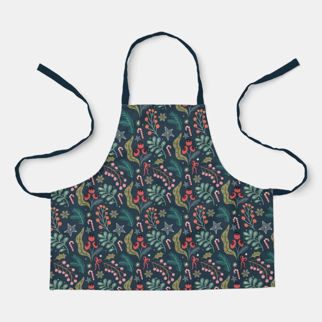 Tablier Sucre de canne festif et Holly Motif (Recto)