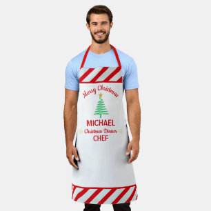Tablier Sucre de canne personnalisé Noël rouge et blanc