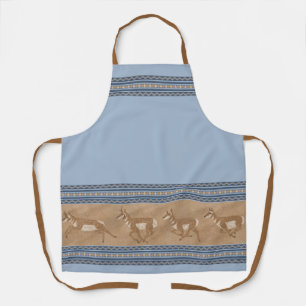 Tablier Sud-Ouest Pronghorn Antelope Bleu Bordure Moyen