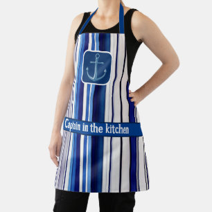 Tablier Summer Navy Blue Boat Collection de rayures tendan