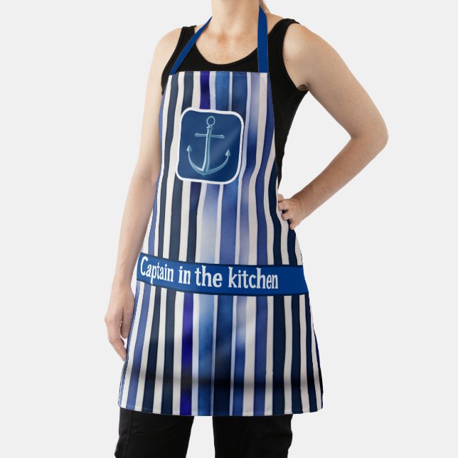 Tablier Summer Popular Navy Blue Boat Stripes Collection (Insitu)