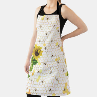 Tablier Sunflower Bee Hive Honeycomb Golden Honey
