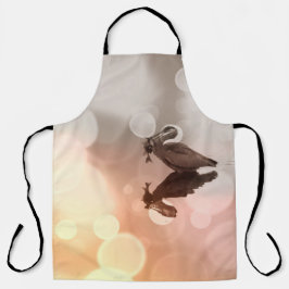 Tablier Sunrise Great Blue Heron Reflection Poisson pêcheu