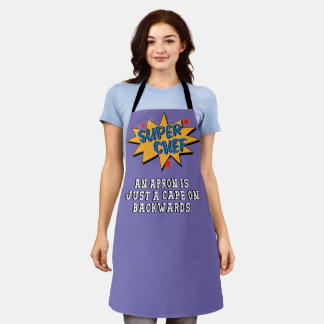 Tablier SUPER CHEF Cape Comic Style All-Over Print Apron