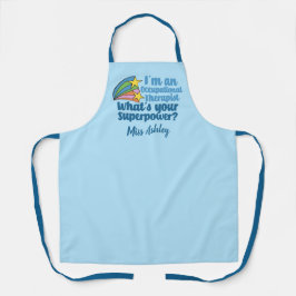 Tablier Super ergothérapeute mignon bleu sur mesure OT
