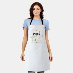 Tablier Super Maman Cool Moderne Élégante Noir et Or