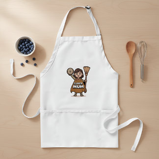 Tablier Super Maman - Tablier de cuisine drôle pou