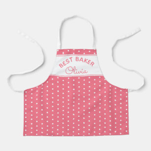 Tablier Super Mignon Chef Pâtissier Rose Points Fille Pâti