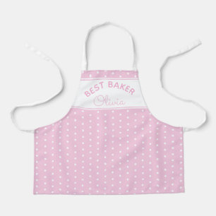 Tablier Super Mignonne Chef Pâtissière Rose Points Fille P