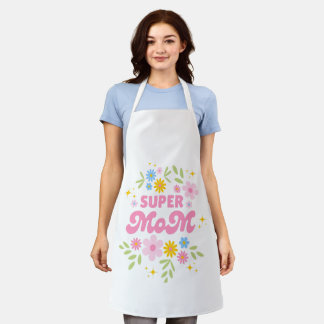 Tablier Super Mom Floral Apron - Colorful Mother’s Day Gif