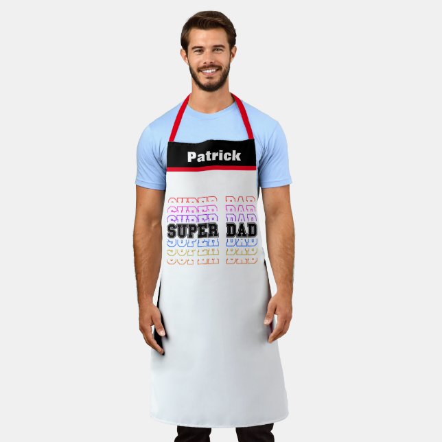 Tablier Super Papa Pile Baker Papa BBQ Chef (Porté)