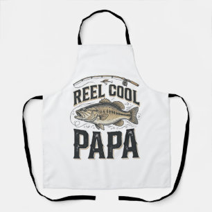 Tablier Super Papa Rétro Design Vectoriel de Pêche_1