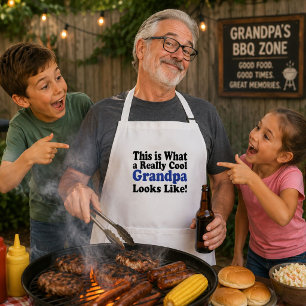Tablier Super Papy Cadeau Drôle de Fête des Pères BBQ de l