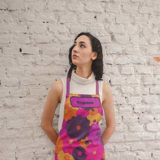 Tablier Super violet et rose hippie puissance