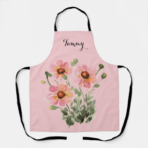 Tablier Superbe aquarelle Fleur sauvage personnalisé tabli