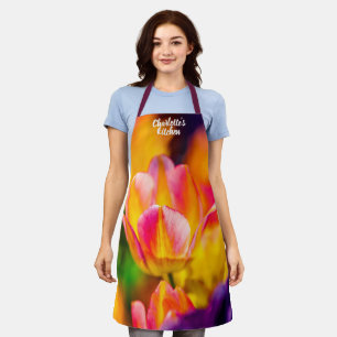 Tablier Superbe Tulipe Rouge Et Jaune
