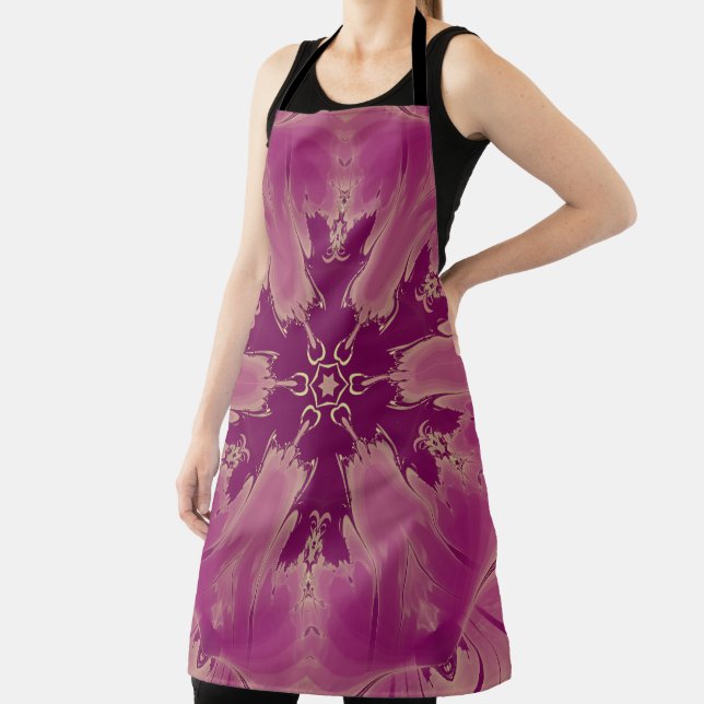 Tablier Superbes teintes violettes de fleurs exotiques (Insitu)